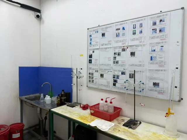 Inside the lab at the Standard Coating facility, Perai